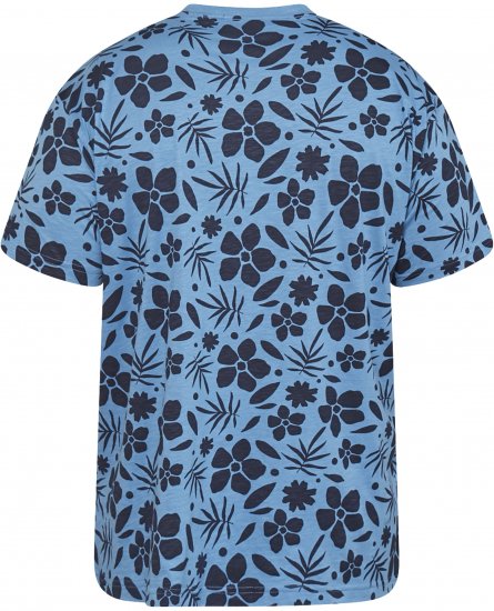 North Latitude 61123 T-Shirt Z Nadrukiem All Over Średni Niebieski - Koszulki - T-shirty meskie Duże Rozmiary - 2XL-14XL