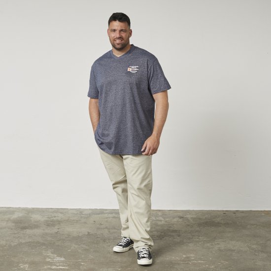 North Latitude 61124 T-Shirt W Paski Granatowy - Koszulki - T-shirty meskie Duże Rozmiary - 2XL-14XL