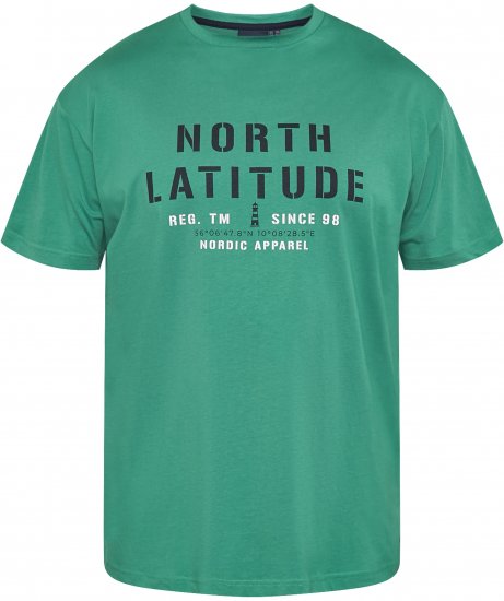 North Latitude 61135 T-Shirt Z Nadrukiem Zielony - Koszulki - T-shirty meskie Duże Rozmiary - 2XL-14XL