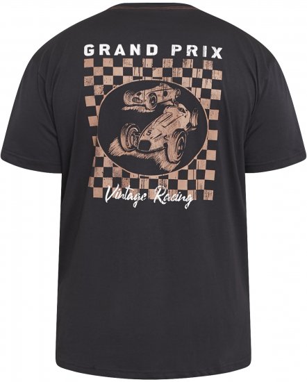 North Latitude 61165 T-Shirt Z Nadrukiem Na Plecach Czarny - Koszulki - T-shirty meskie Duże Rozmiary - 2XL-14XL