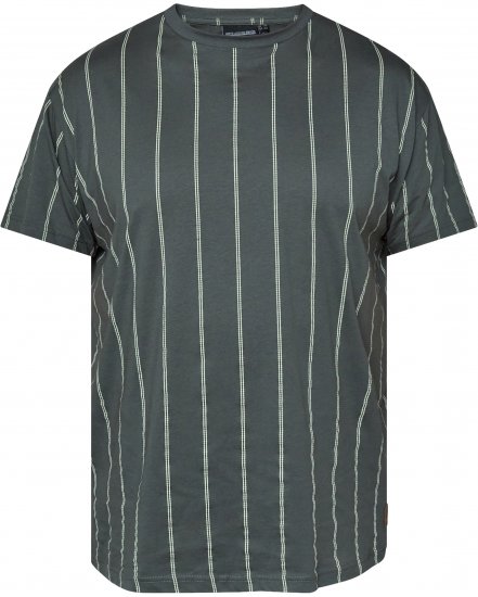 North Latitude 61319 T-Shirt W Paski Ciemny Przydymiony Zielony - Koszulki - T-shirty meskie Duże Rozmiary - 2XL-14XL