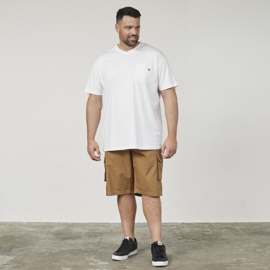 North Latitude 61322 T-Shirt Z Dekoltem W Serek Biały - Koszulki - T-shirty meskie Duże Rozmiary - 2XL-14XL