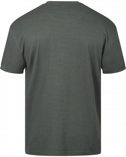 North Latitude 61324 T-Shirt Z Strukturą Ciemny Przydymiony Zielony - Koszulki - T-shirty meskie Duże Rozmiary - 2XL-14XL