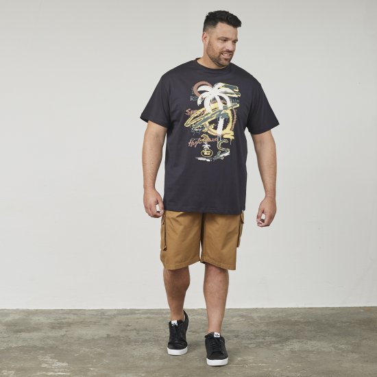 North Latitude 61360 T-Shirt Z Nadrukiem Czarny - Koszulki - T-shirty meskie Duże Rozmiary - 2XL-14XL