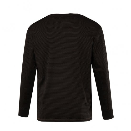 JP1880 T-Shirt Henley Long Sleeve Striped Brown TALL - ODZIEŻ MĘSKA MT-6XLT - WYSOKIE-rozmiary