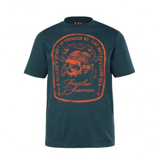 JP1880 T-Shirt Fearless Seaman Blue - Koszulki - T-shirty meskie Duże Rozmiary - 2XL-14XL