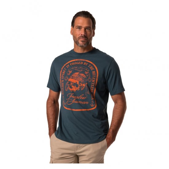 JP1880 T-Shirt Fearless Seaman Blue - Koszulki - T-shirty meskie Duże Rozmiary - 2XL-14XL