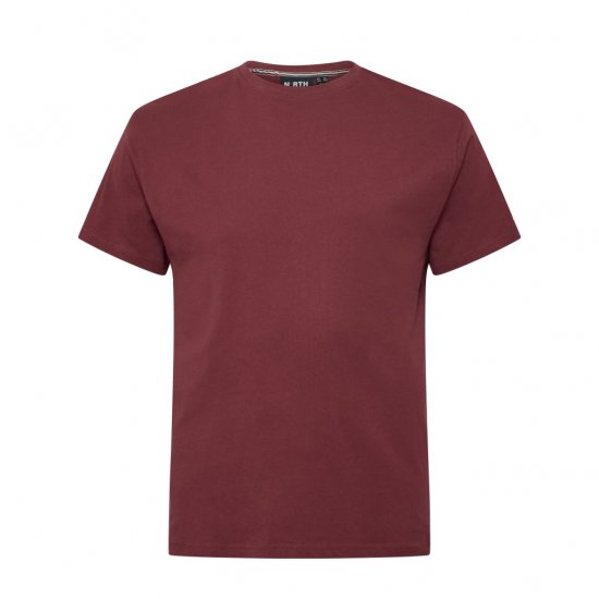 North Latitude T-Shirt O-Neck Bordeaux - Koszulki - T-shirty meskie Duże Rozmiary - 2XL-14XL