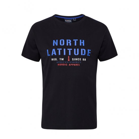 North Latitude Logo T-Shirt Black - Koszulki - T-shirty meskie Duże Rozmiary - 2XL-14XL