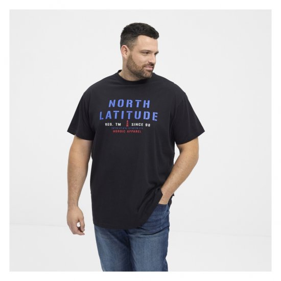 North Latitude Logo T-Shirt Black - Koszulki - T-shirty meskie Duże Rozmiary - 2XL-14XL