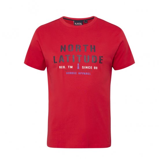 North Latitude Logo T-Shirt Red - Koszulki - T-shirty meskie Duże Rozmiary - 2XL-14XL