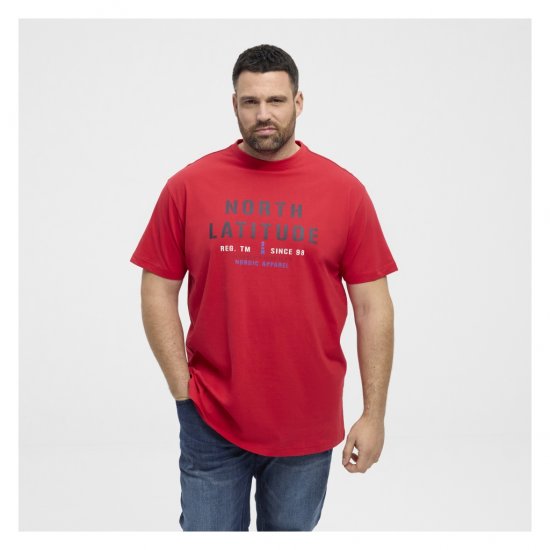 North Latitude Logo T-Shirt Red - Koszulki - T-shirty meskie Duże Rozmiary - 2XL-14XL