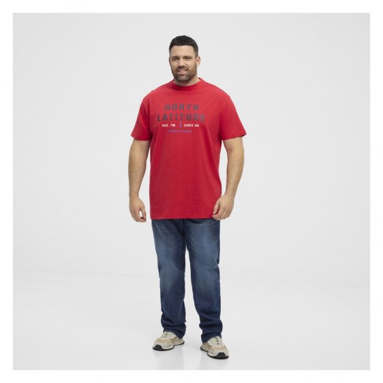 North Latitude Logo T-Shirt Red - Koszulki - T-shirty meskie Duże Rozmiary - 2XL-14XL