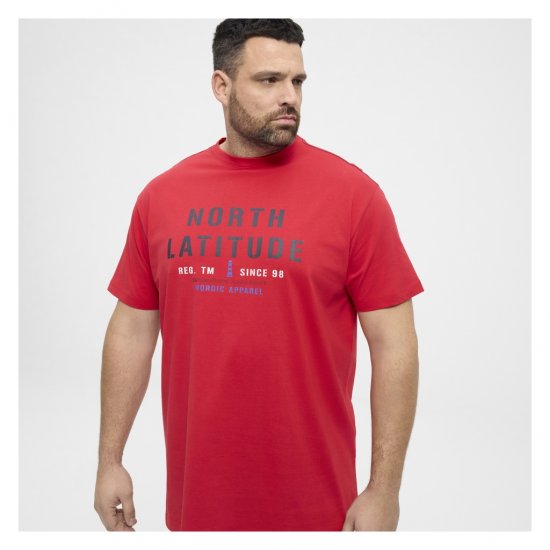 North Latitude Logo T-Shirt Red - Koszulki - T-shirty meskie Duże Rozmiary - 2XL-14XL