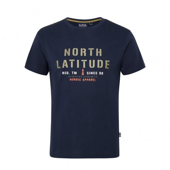 North Latitude Logo T-Shirt Navy - Koszulki - T-shirty meskie Duże Rozmiary - 2XL-14XL