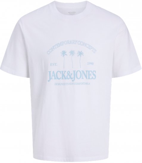 Jack & Jones Nantucket T-Shirt Biały - Koszulki - T-shirty meskie Duże Rozmiary - 2XL-14XL