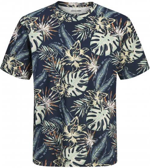 Jack & Jones Honolulu T-Shirt Navy - Koszulki - T-shirty meskie Duże Rozmiary - 2XL-14XL