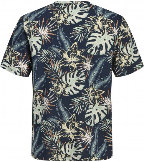 Jack & Jones Honolulu T-Shirt Navy - Koszulki - T-shirty meskie Duże Rozmiary - 2XL-14XL