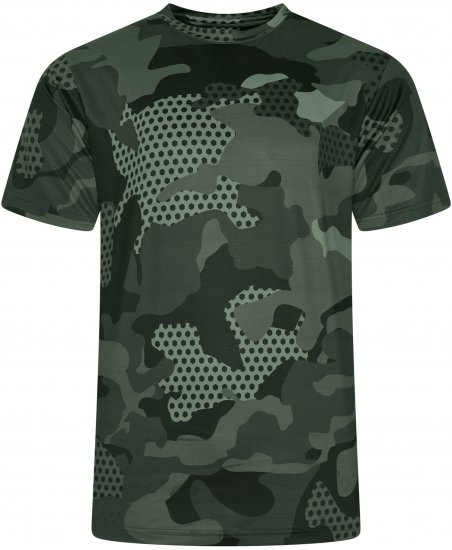 Kam Jeans AP016 Camo Technical T-Shirt Charcoal - Koszulki z nadrukiem - Koszulki z nadrukiem - 2XL-8XL