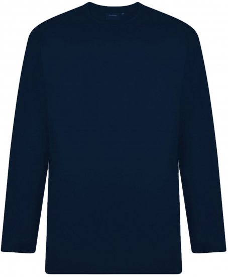 Espionage T015LS Plain Long Sleeve T-Shirt Navy - Koszulki z długim rękawem - Koszulki z długim rękawem - 2XL-8XL