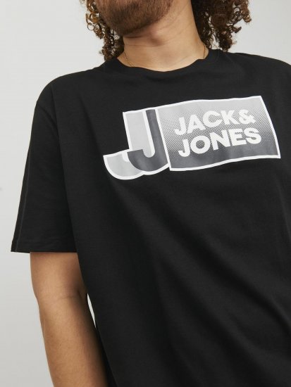 Jack & Jones Logan T-Shirt Black - Koszulki - T-shirty meskie Duże Rozmiary - 2XL-14XL