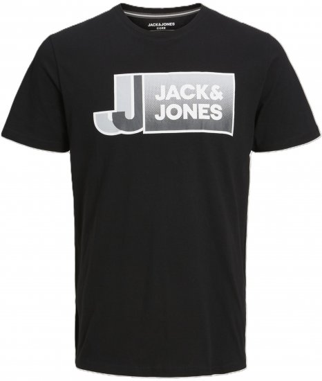 Jack & Jones Logan T-Shirt Black - Koszulki - T-shirty meskie Duże Rozmiary - 2XL-14XL