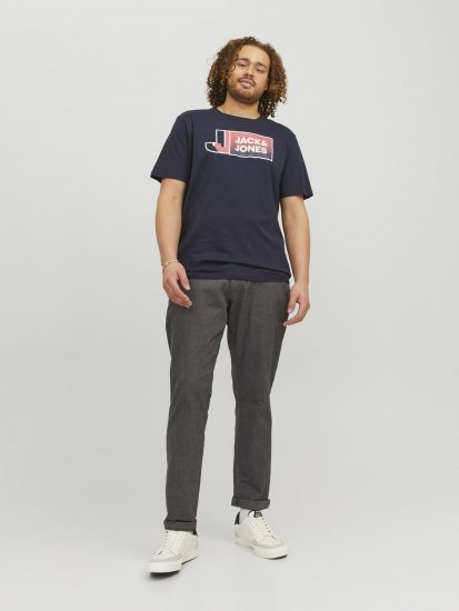 Jack & Jones Logan T-Shirt Navy - Koszulki - T-shirty meskie Duże Rozmiary - 2XL-14XL