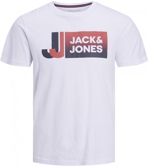 Jack & Jones Logan T-Shirt White - Koszulki - T-shirty meskie Duże Rozmiary - 2XL-14XL