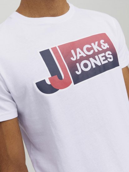 Jack & Jones Logan T-Shirt White - Koszulki - T-shirty meskie Duże Rozmiary - 2XL-14XL