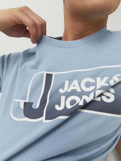 Jack & Jones Logan T-Shirt Turquoise - Koszulki - T-shirty meskie Duże Rozmiary - 2XL-14XL
