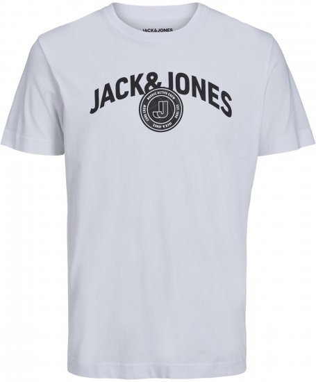 Jack & Jones Ounce Logo T-Shirt White - Koszulki - T-shirty meskie Duże Rozmiary - 2XL-14XL