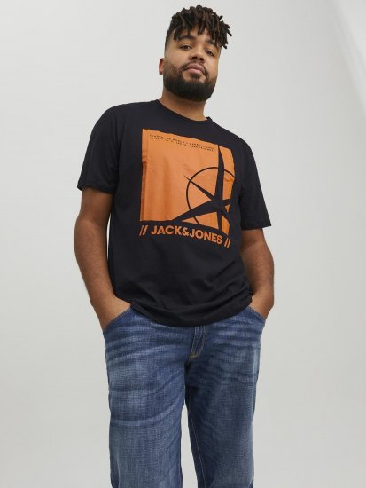 Jack & Jones Conrad T-Shirt Black - Koszulki - T-shirty meskie Duże Rozmiary - 2XL-14XL