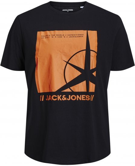 Jack & Jones Conrad T-Shirt Black - Koszulki - T-shirty meskie Duże Rozmiary - 2XL-14XL