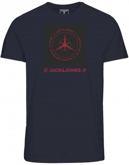 Jack & Jones Conrad T-Shirt Navy - Koszulki - T-shirty meskie Duże Rozmiary - 2XL-14XL