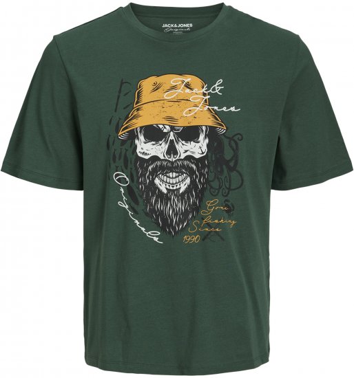 Jack & Jones Roxbury T-Shirt Green - Koszulki - T-shirty meskie Duże Rozmiary - 2XL-14XL