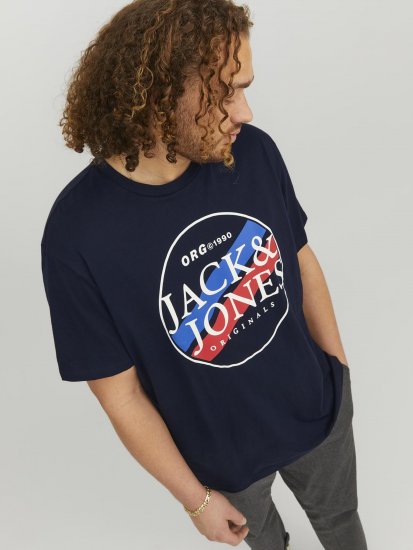 Jack & Jones Codyy T-Shirt Navy - Koszulki - T-shirty meskie Duże Rozmiary - 2XL-14XL