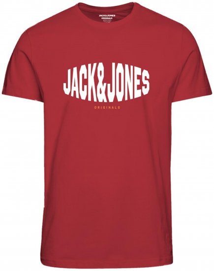 Jack & Jones Marque T-Shirt Red - Koszulki - T-shirty meskie Duże Rozmiary - 2XL-14XL