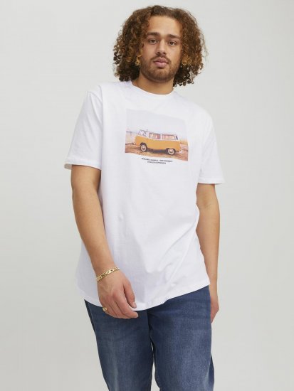Jack & Jones Copenhagen Photo T-Shirt White - Koszulki - T-shirty meskie Duże Rozmiary - 2XL-14XL