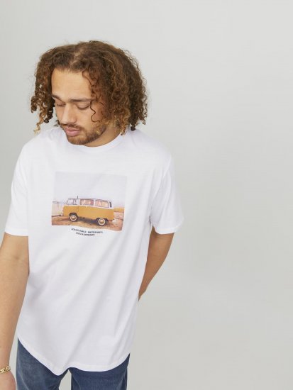 Jack & Jones Copenhagen Photo T-Shirt White - Koszulki - T-shirty meskie Duże Rozmiary - 2XL-14XL