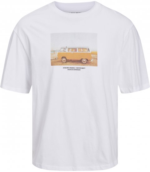 Jack & Jones Copenhagen Photo T-Shirt White - Koszulki - T-shirty meskie Duże Rozmiary - 2XL-14XL