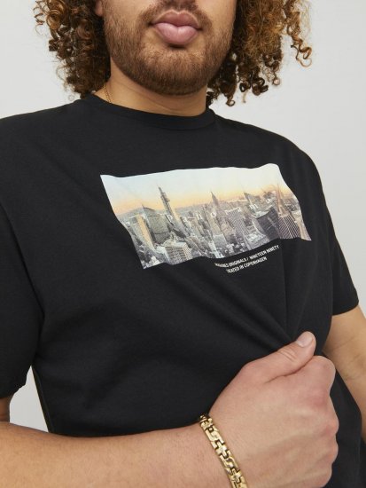 Jack & Jones Copenhagen Photo T-Shirt Black - Koszulki - T-shirty meskie Duże Rozmiary - 2XL-14XL