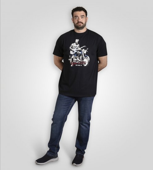 D555 Derby T-Shirt Rhythm and Rides Navy - Koszulki - T-shirty meskie Duże Rozmiary - 2XL-14XL
