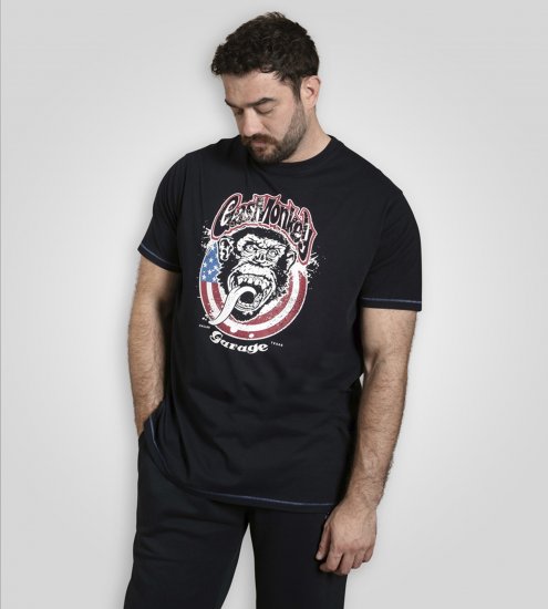 D555 Birkenhead T-Shirt Gas Monkey Garage Navy - Koszulki - T-shirty meskie Duże Rozmiary - 2XL-14XL
