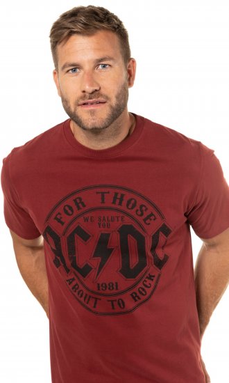 JP1880 AC/DC T-Shirt Rust Red - Koszulki zespołów - 