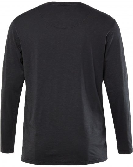 JP1880 T-Shirt Henley Long Sleeve Black TALL - ODZIEŻ MĘSKA MT-6XLT - WYSOKIE-rozmiary