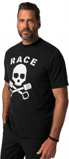 JP1880 T-Shirt Short Sleeve Skull Race Black - Koszulki - T-shirty meskie Duże Rozmiary - 2XL-14XL