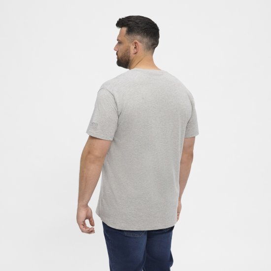 North Latitude T-Shirt O-Neck Grey Melange TALL - TALL koszulki - Koszulki dla wysokich mężczyzn