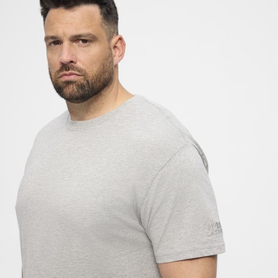 North Latitude T-Shirt O-Neck Grey Melange TALL - TALL koszulki - Koszulki dla wysokich mężczyzn