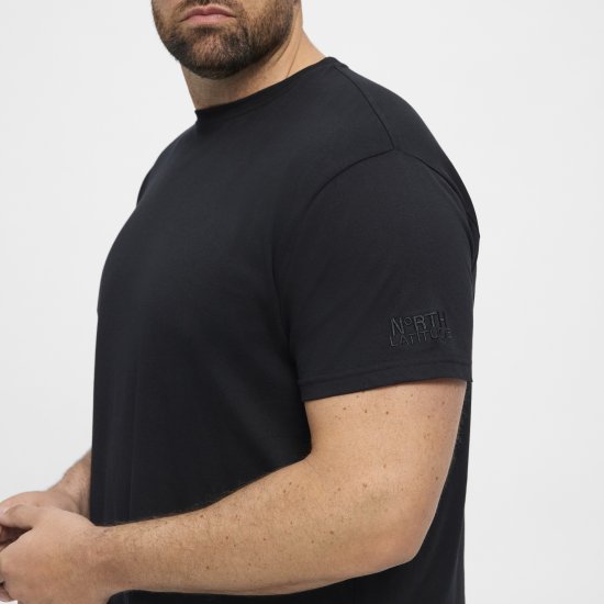 North Latitude T-Shirt O-Neck Black TALL - TALL koszulki - Koszulki dla wysokich mężczyzn