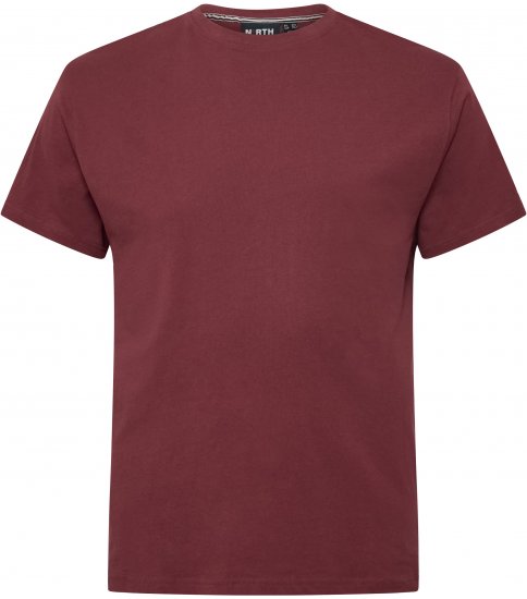 North Latitude T-Shirt O-Neck Bordeaux TALL - TALL koszulki - Koszulki dla wysokich mężczyzn